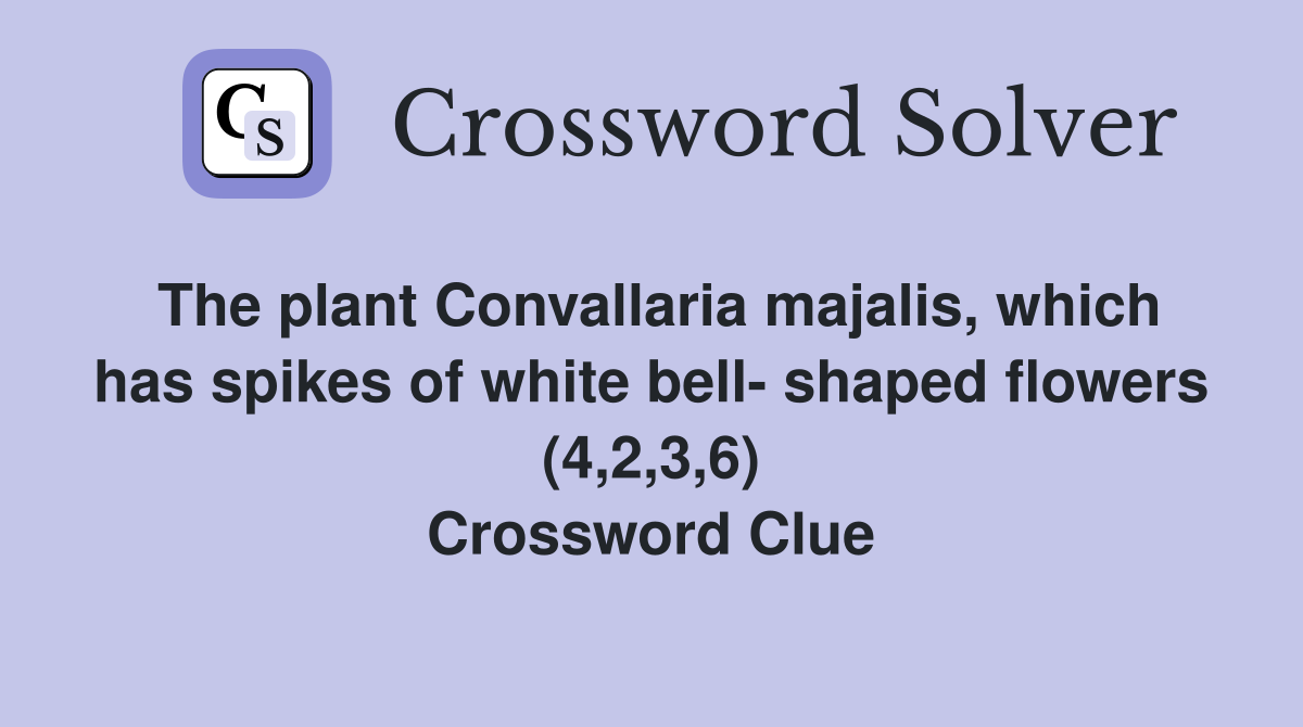 The plant Convallaria majalis, which has spikes of white bell shaped